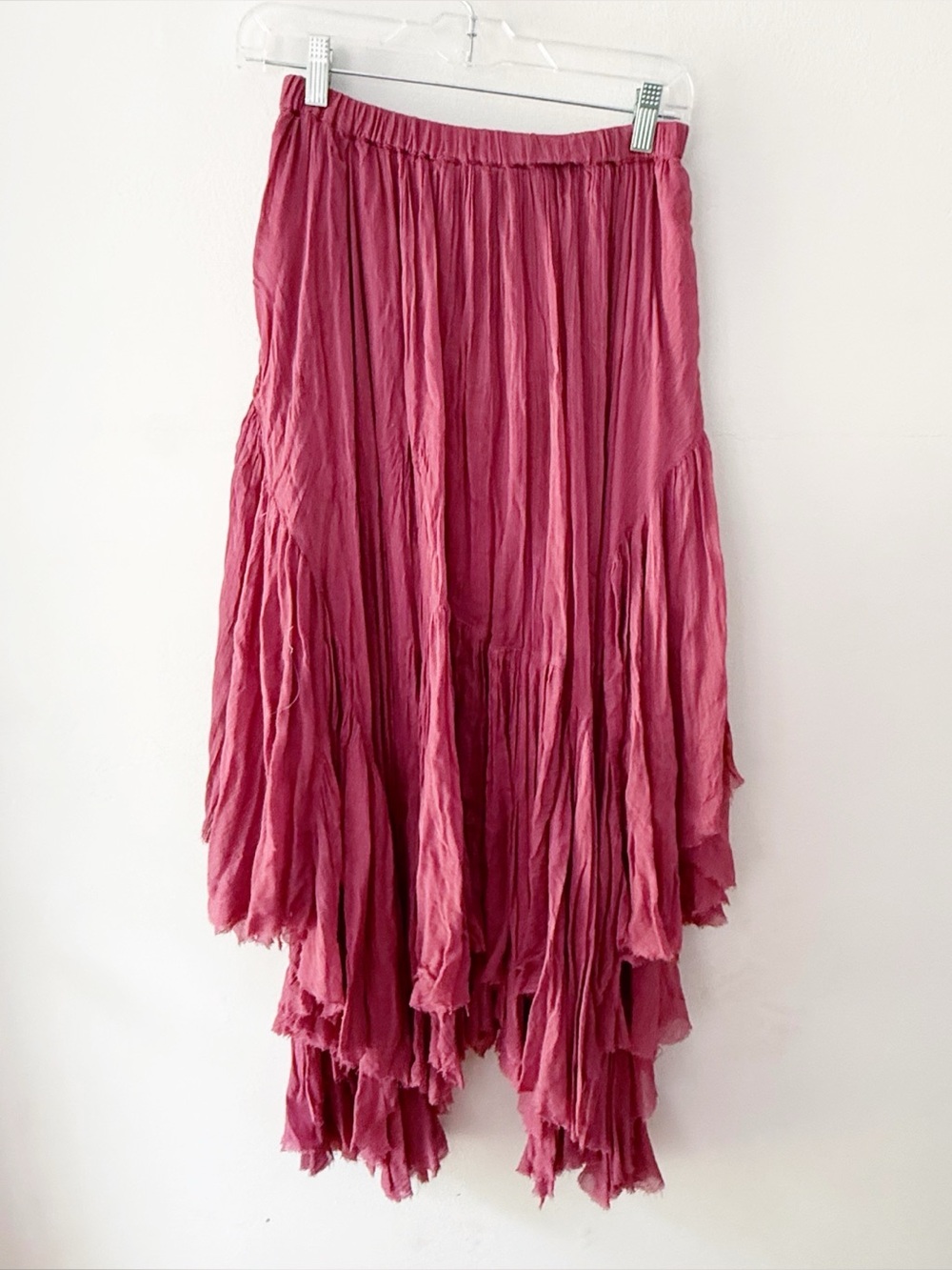 Free People One Women Clover Asymmetrical Maxi Skirt Small Pink Boho Fairy Retro - Picture 4 of 6